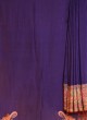 Purple Pashmina Silk Saree With Weaving Work